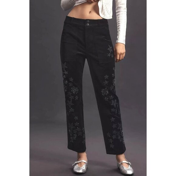 The Wanderer Relaxed-Leg Pants by Pilcro: Beaded Star Decorated Edition 26 NWT - Picture 1 of 5